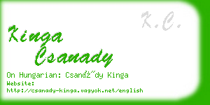 kinga csanady business card